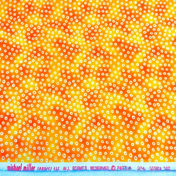Michael Miller Cotton "Giddy Dot" Fabric in Shades of Orange/Yellow  1 yard - Picture 2 of 4